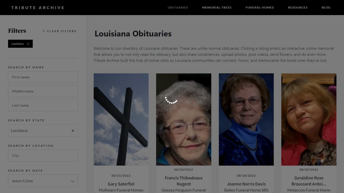 Louisiana Obituaries | Tribute Archive